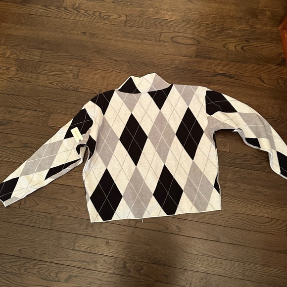 NWT Maeve XS Mock Neck Black and white sweater - Picture 8 of 9